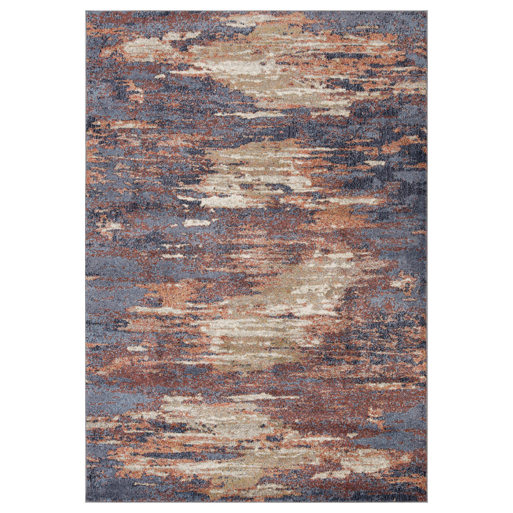 532195 2 x 3 ft. Rust Abstract Power Loomed Rectangle Area Rug