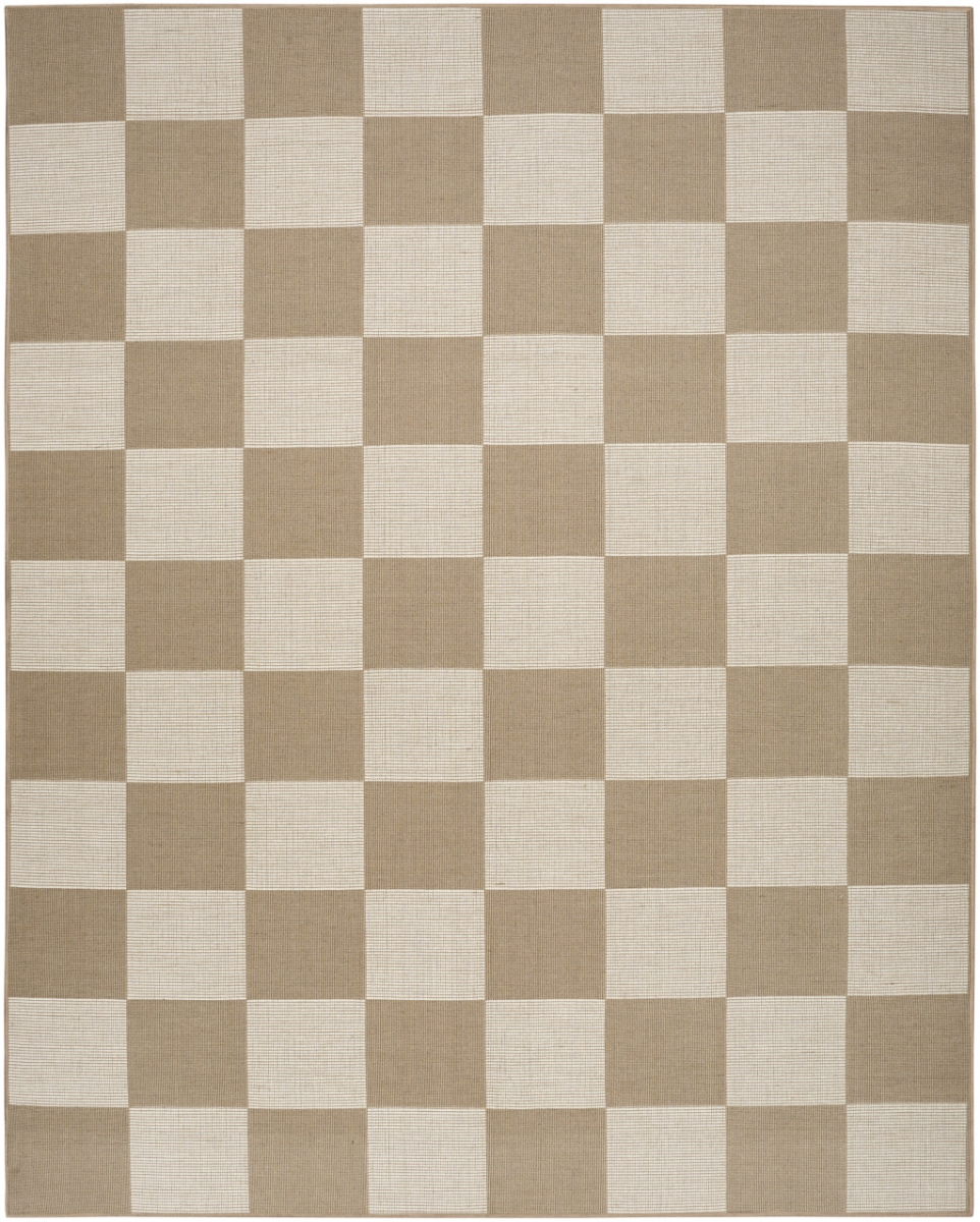 533152 5 x 7 ft. Natural & Ivory Geometric Power Loomed Washable Non Skid Rectangle Area Rug