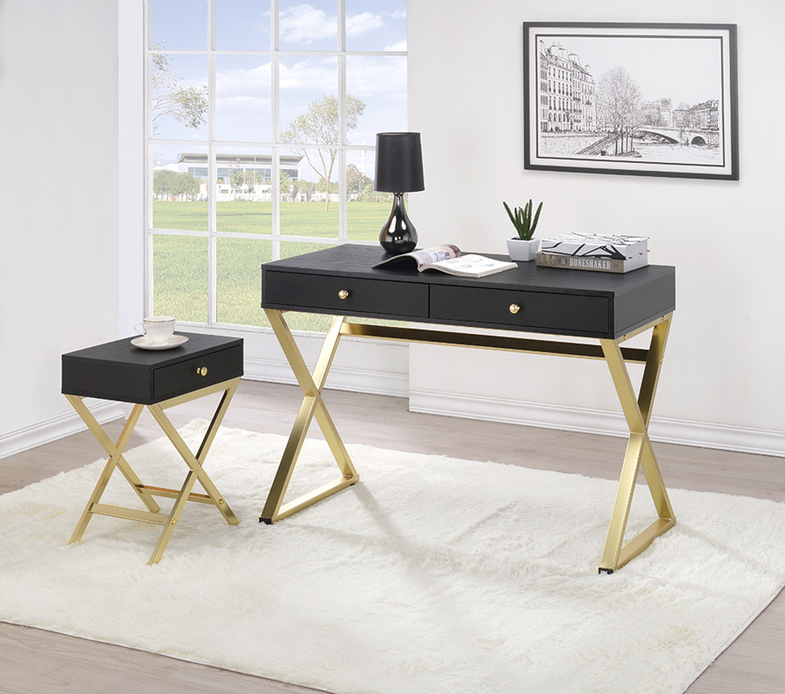 Picture of Home Roots Furniture 286081 31 x 42 x 19 in. Particle Board & PVC Hard Desk - Black