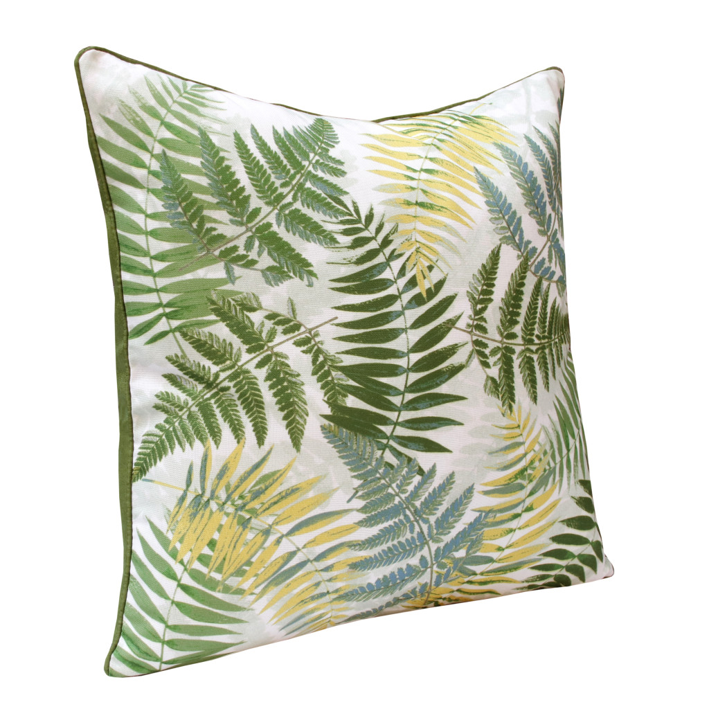 20 x 20 in. Green & Yellow Botanical Polyester Zippered Pillow - Set of 2