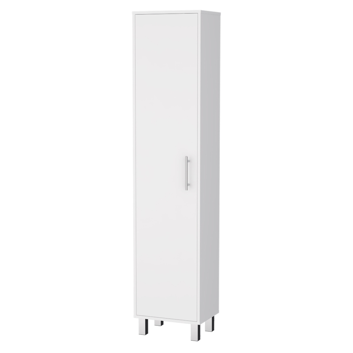 16 in. Silver & White Accent Cabinet with Five Shelves