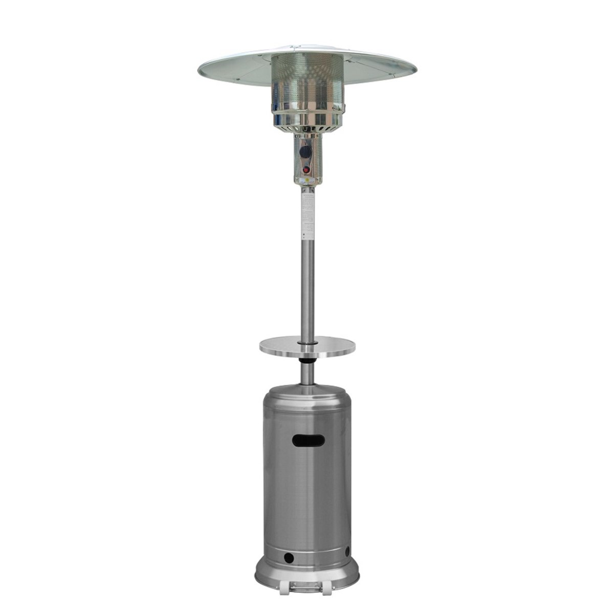 48000 BTU Silver Steel Propane Cylindrical Pole Standing Patio Heater -  Pipers Pit, PI3697952