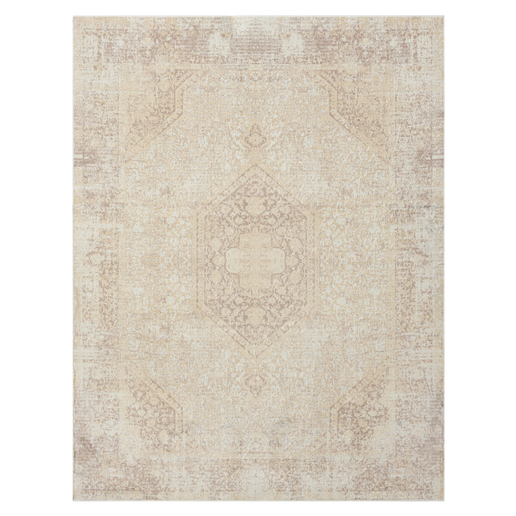 2 x 3 ft. Beige Medallion Washable Non Skid Rectangle Area Rug