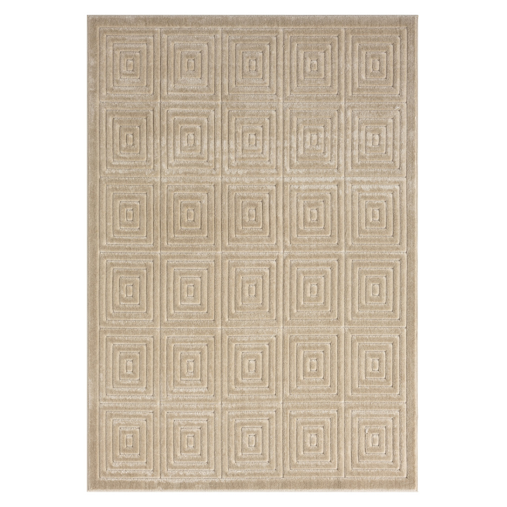 5 x 7 ft. Beige Geometric Machine Woven Rectangle Area Rug