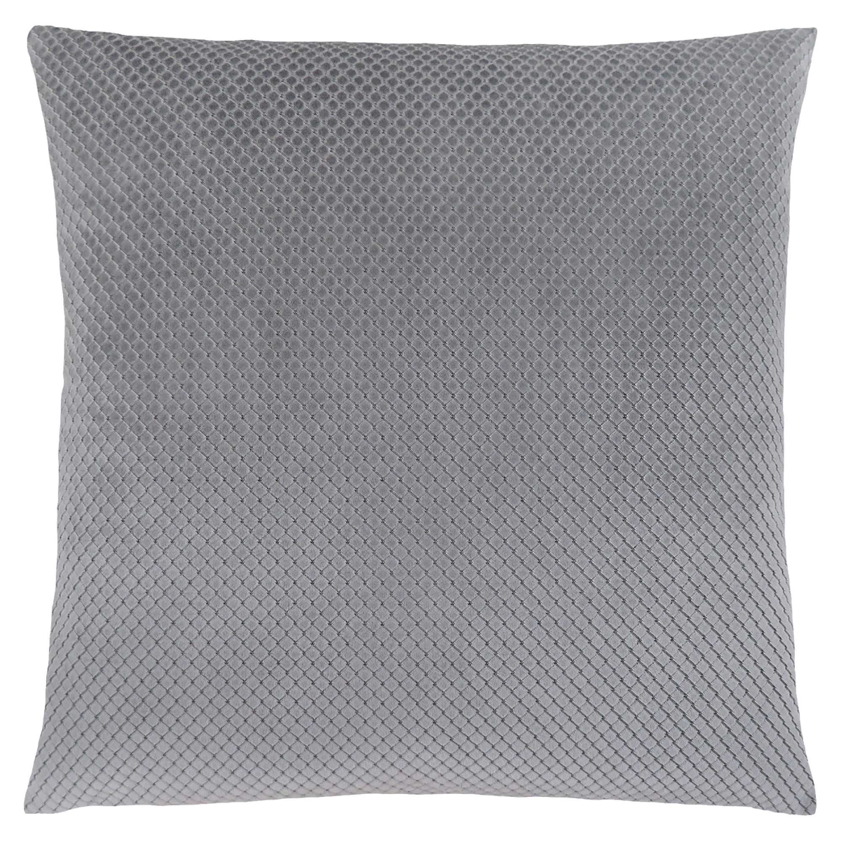 18 x 18 in. Silver Velvet Polyester Diamond Zippered Pillow