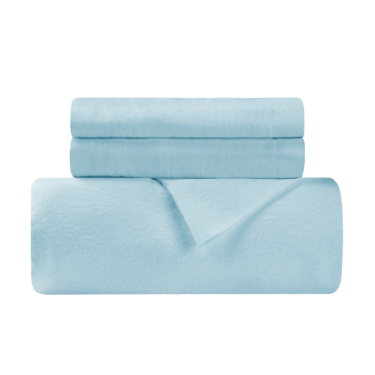 Light Blue Cotton Blend Thread Count Washable Duvet Cover Set - King Size