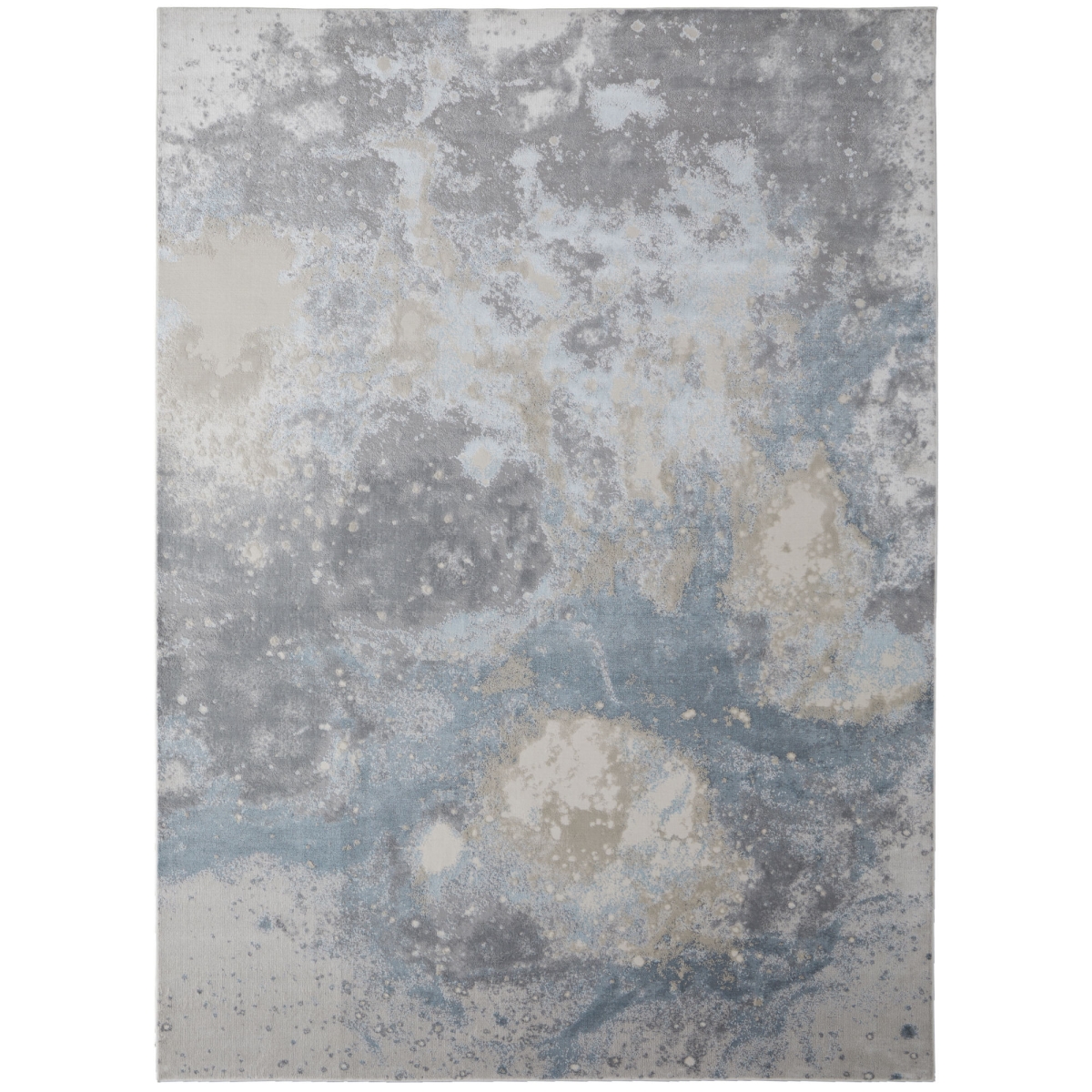 512847 9 x 12 ft. Blue Abstract Machine Woven Rectangle Area Rug