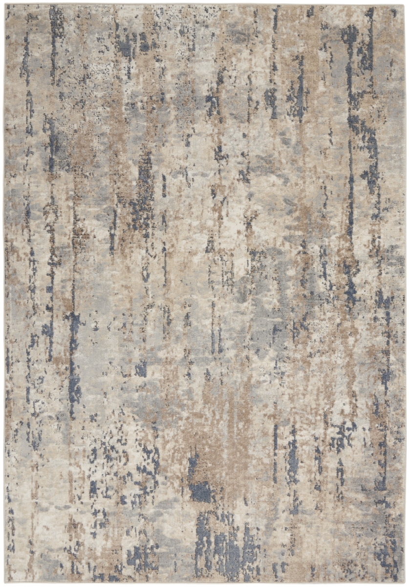 521908 6 x 9 ft. Beige Abstract Power Loomed Rectangle Area Rug