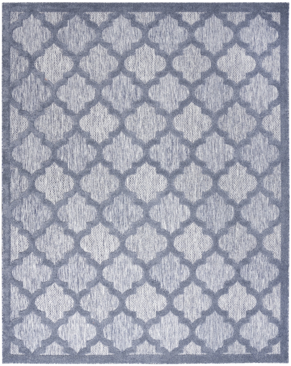 522146 9 x 12 ft. Blue Geometric Flatweave Rectangle Area Rug