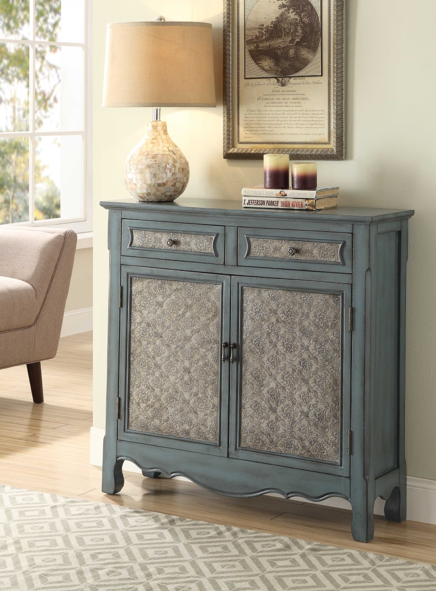 Picture of Home Roots Furniture 263295 MDF Console Table Wood Veneer - Antique Blue