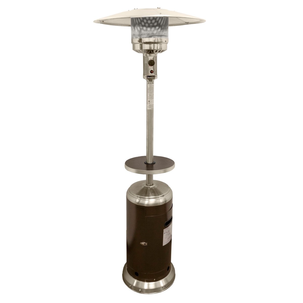 87 in. 48000 BTU Steel Propane Cylindrical Pole Standing Patio Heater, Silver -  Pipers Pit, PI3710588