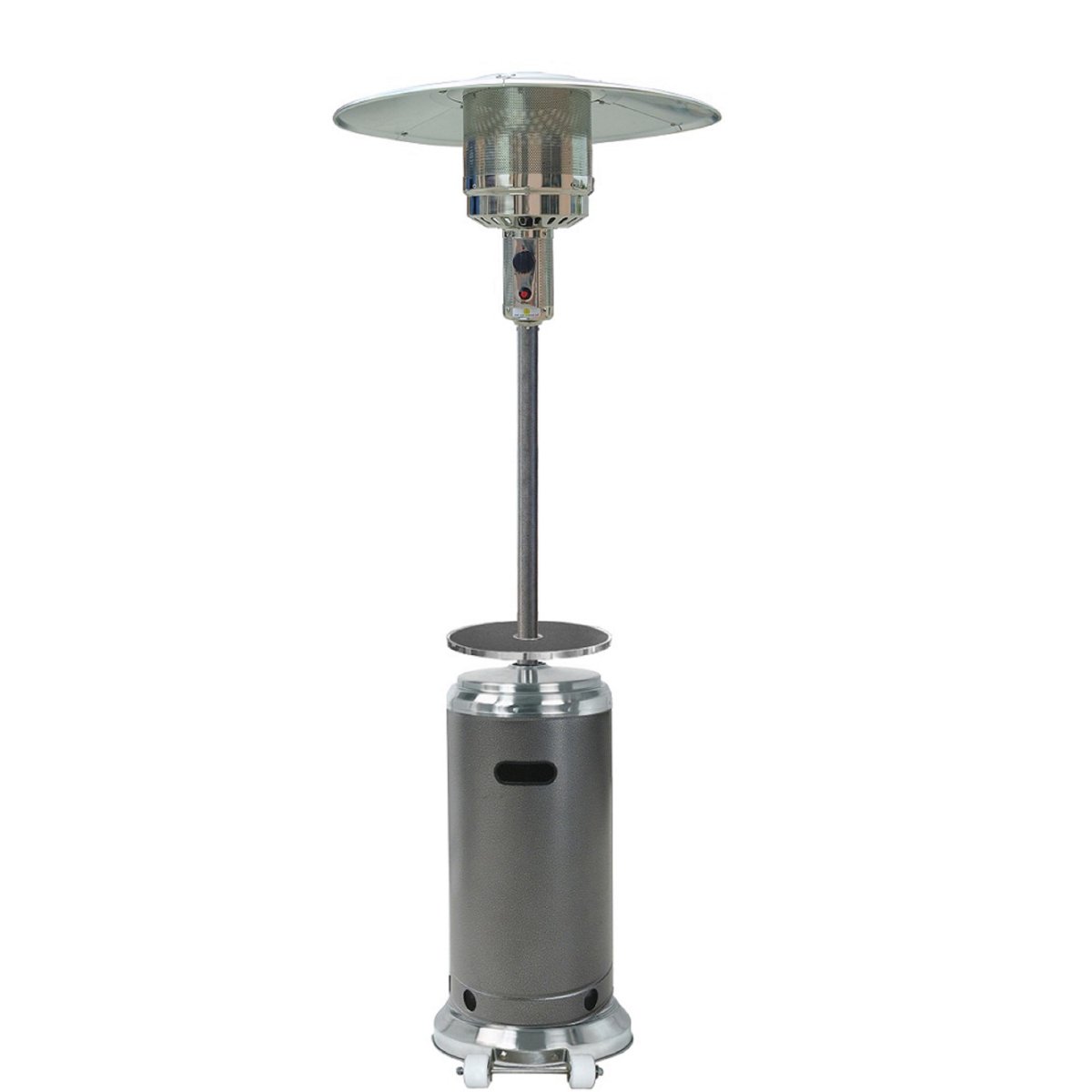 87 in. 48000 BTU Steel Propane Cylindrical Pole Standing Patio Heater, Silver -  Pipers Pit, PI3703239