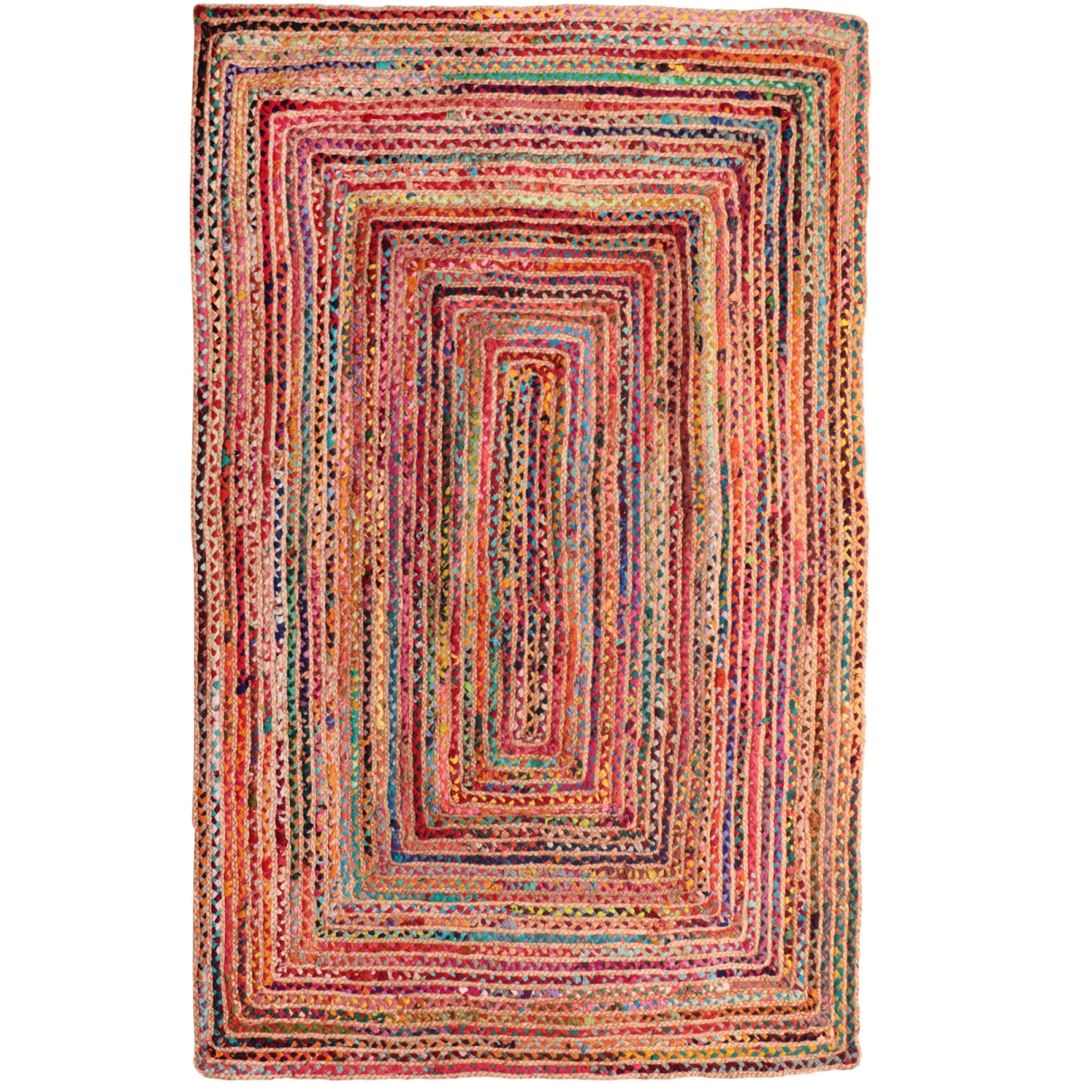 5 x 7 ft. Geometric Hand Braided Rectangle Area Rug, Tan