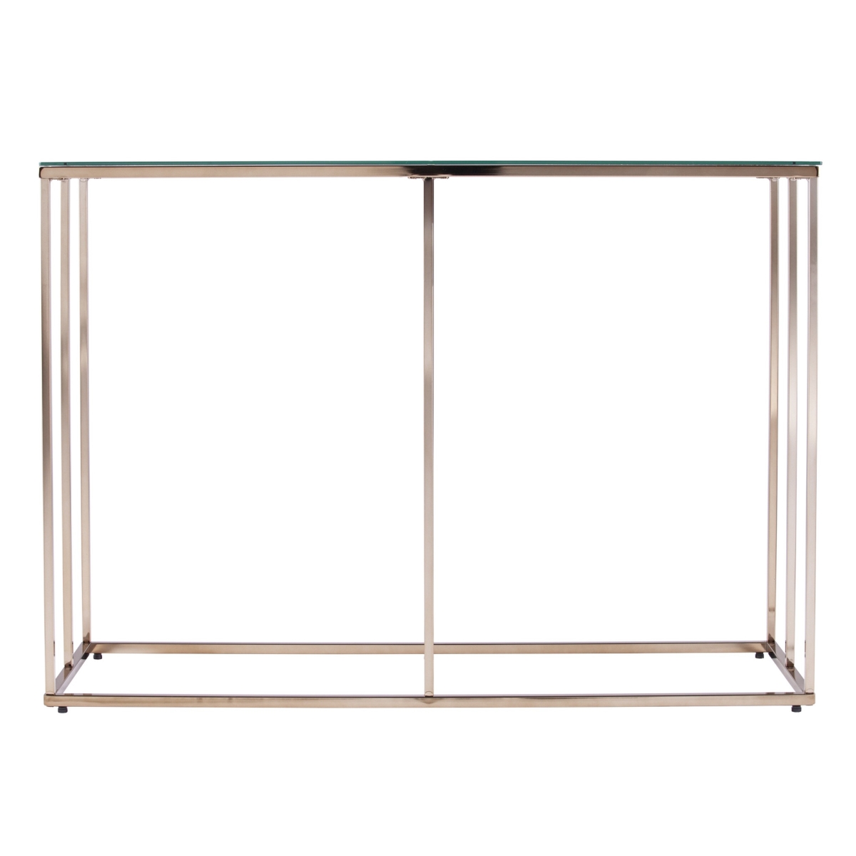 402387 42 in. Glass Frame Console Table, Clear & Gold