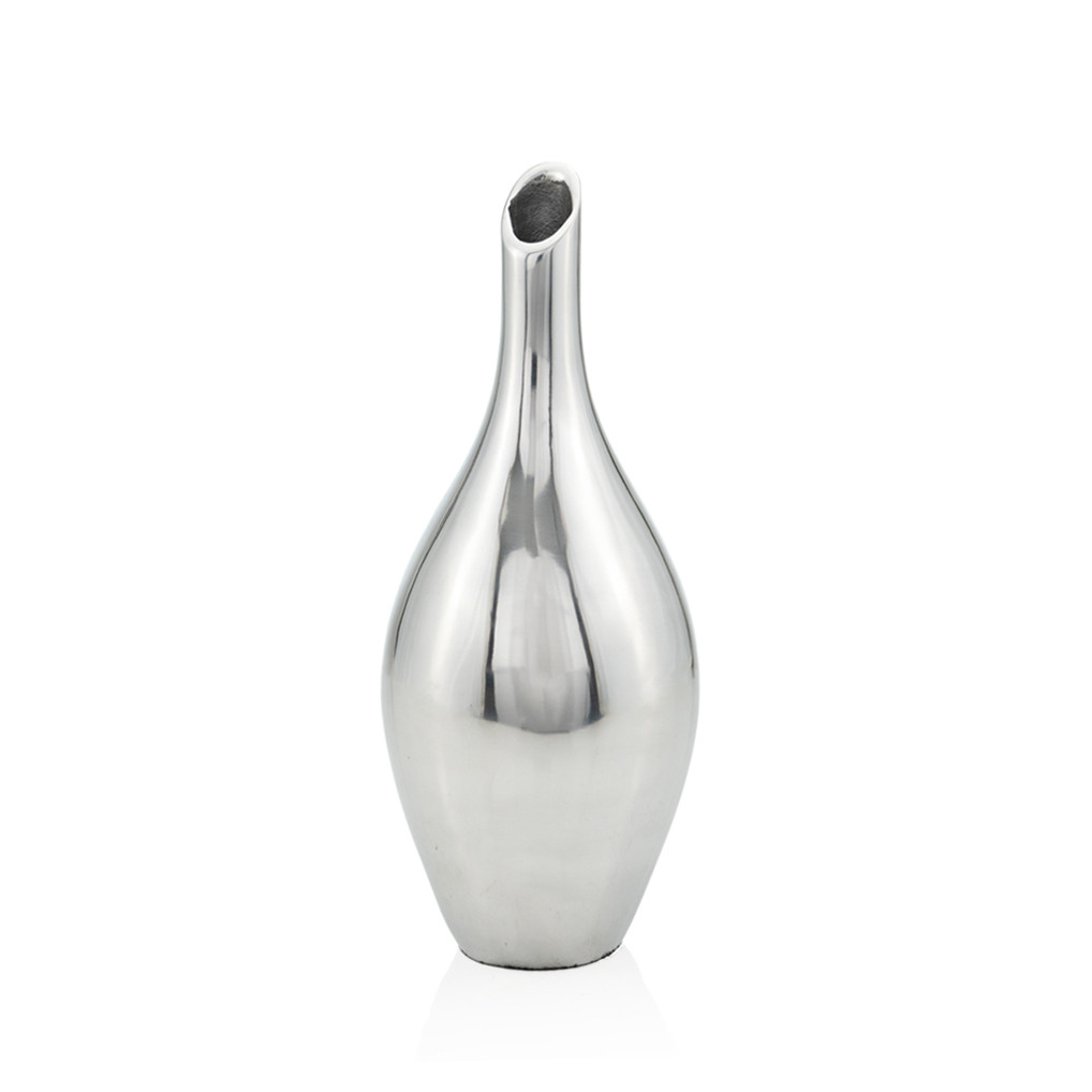 Picture of HomeRoots 480056 16 in. Aluminum Bud Table Vase&#44; Silver