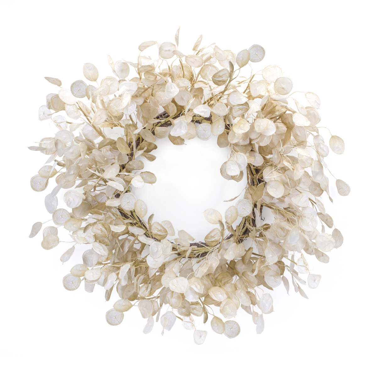 Picture of HomeRoots 516095 33 in. Artificial Eucalyptus Wreath&#44; Beige & Brown