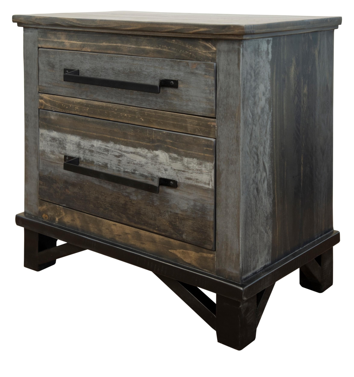 27 in. Two Drawer Nightstand, Brown