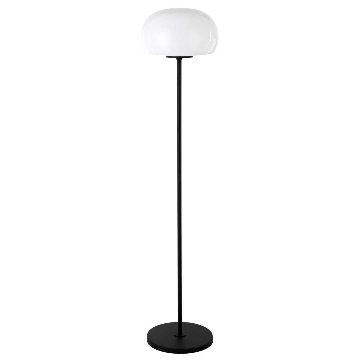 62 in. Novelty Floor Lamp with White Frosted Glass Globe Shade, Black -  Estallar, ES3716025