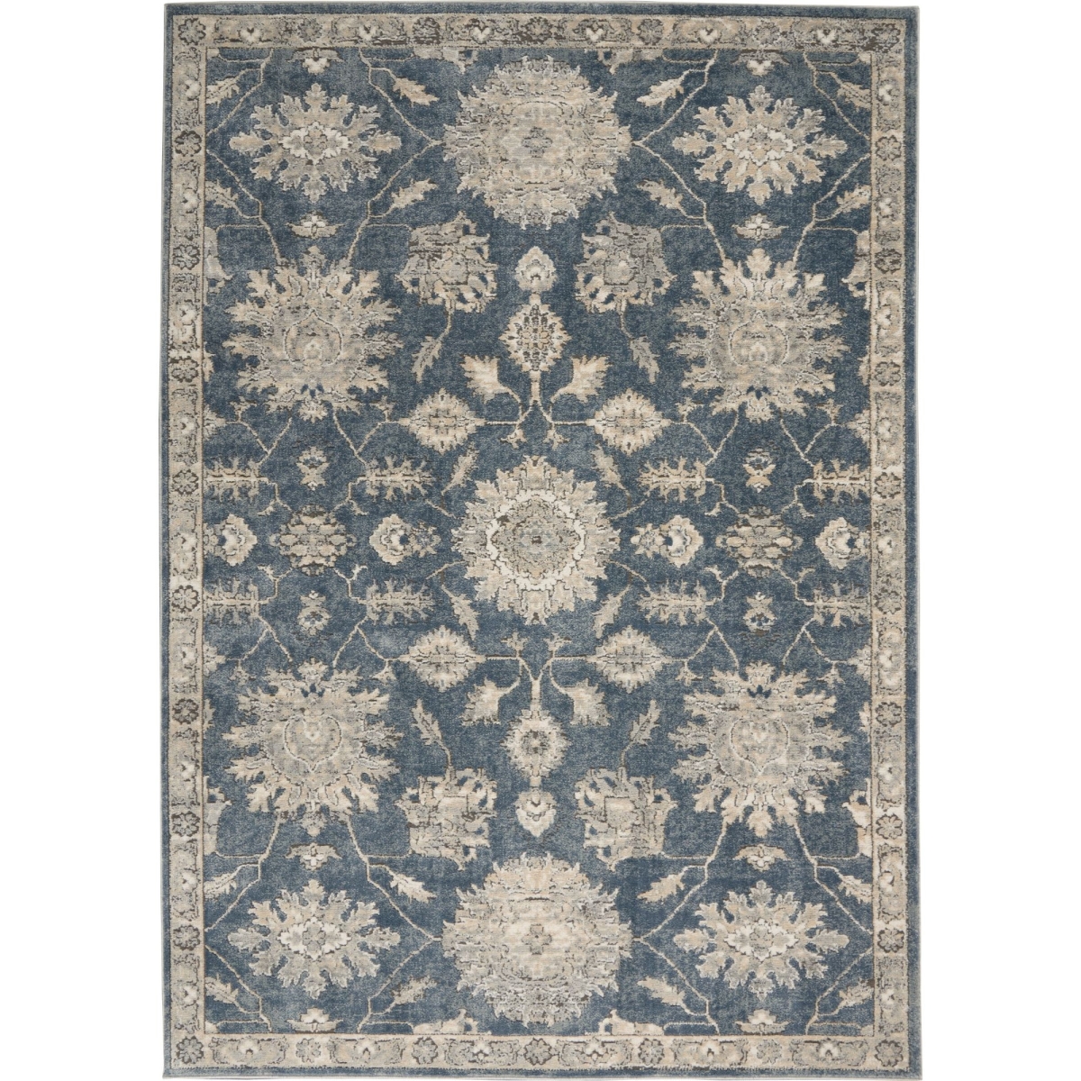 4 x 6 ft. Oriental Power Loom Non Skid Rectangle Area Rug, Blue & Beige