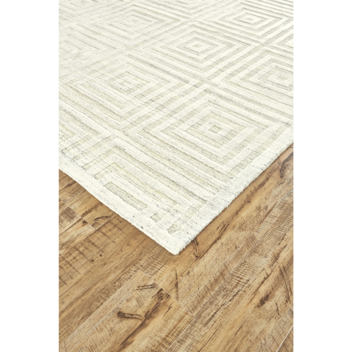 6 x 9 ft. Geometric Hand Woven Rectangle Area Rug, Ivory