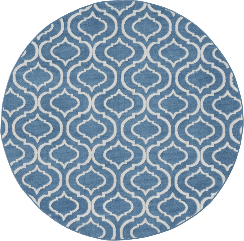 5 ft. Moroccan Power Loom Round Rug, Gray