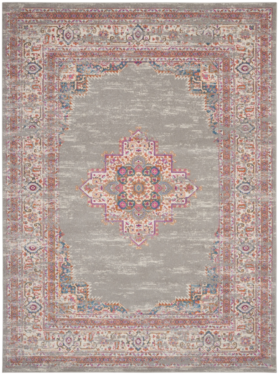 527723 12 x 18 ft. Moroccan Power Loom Distressed Rectangle Area Rug, Blue