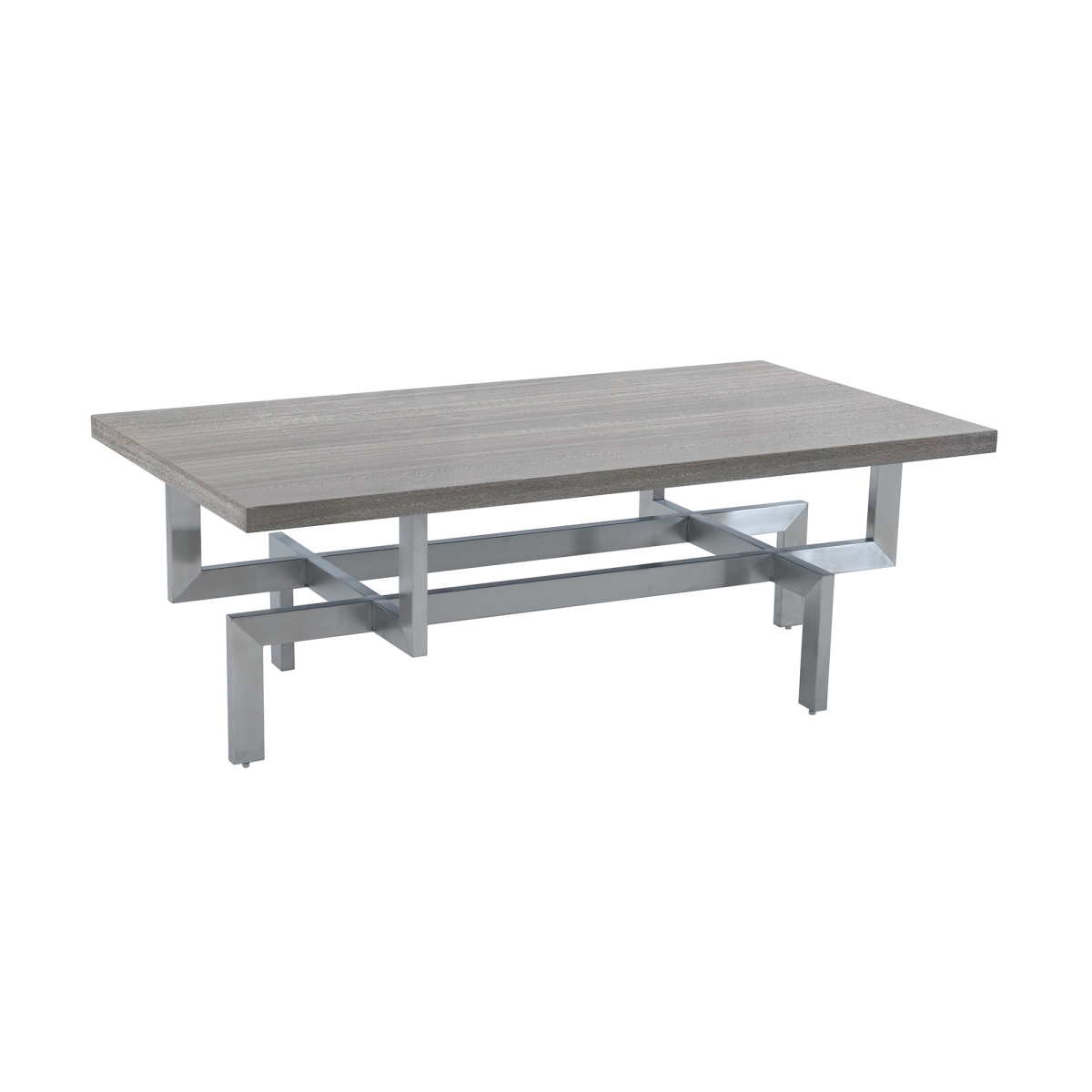 520590 51 in. Rectangular Coffee Table, Grey & Silver