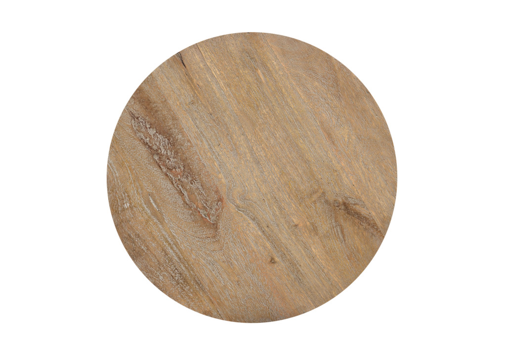 521946 18 in. Wood Brown Solid Wood Round End Table