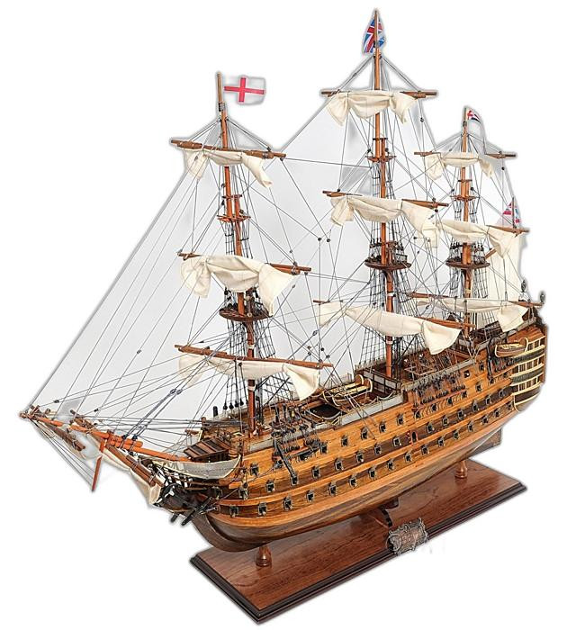 27 in. HMS Victory Hand Painted Ship Sculpture
