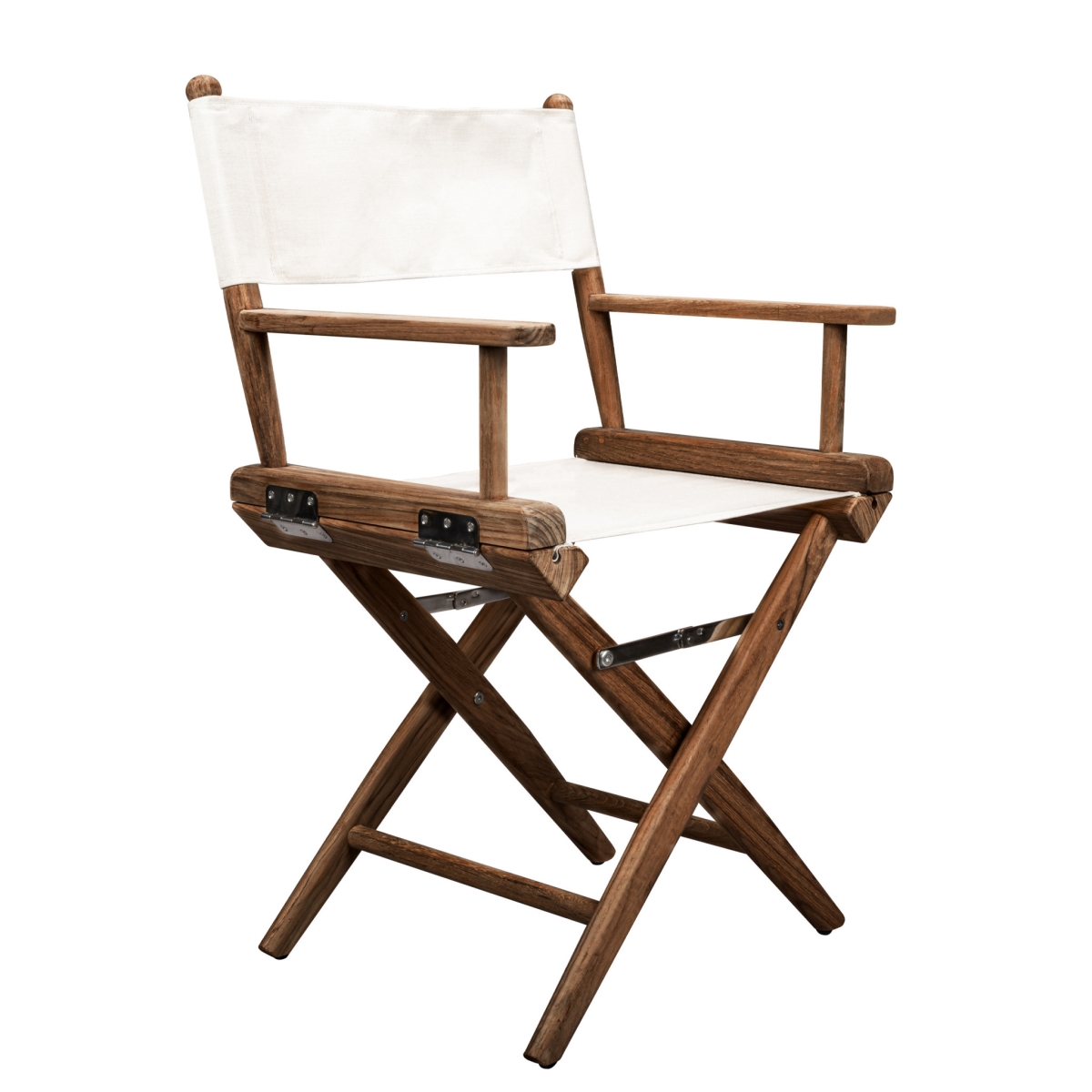 Solid Wood Director Chair - Brown, Ivory & Brown