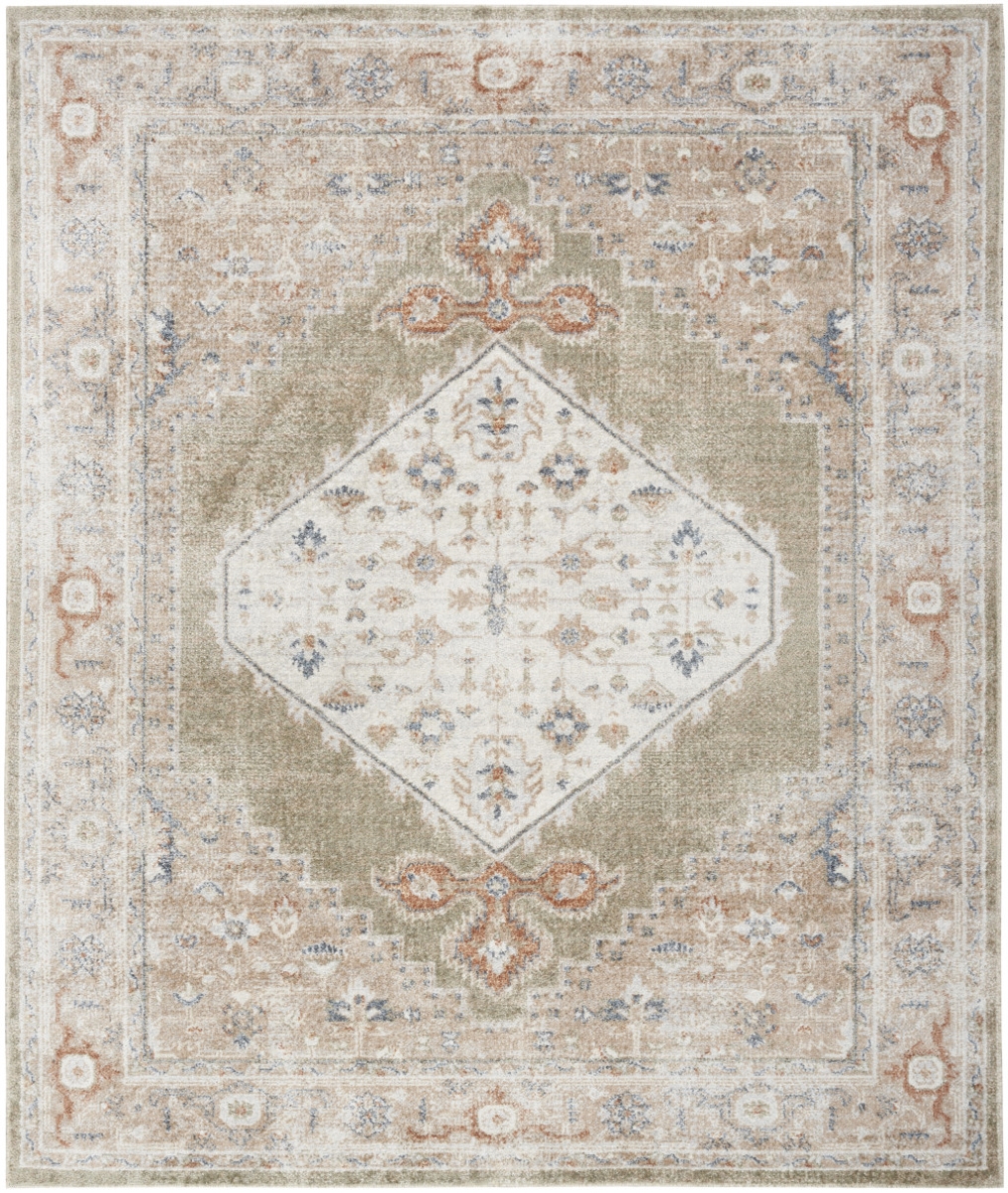 521711 9 x 12 ft. Oriental Power Loom Distressed Washable Rectangle Area Rug, Khaki