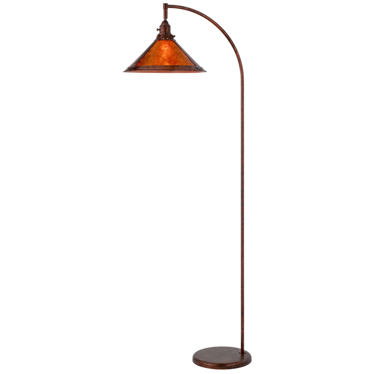 65 in. Rusted Traditional Shaped Floor Lamp with Rust Empire Shade