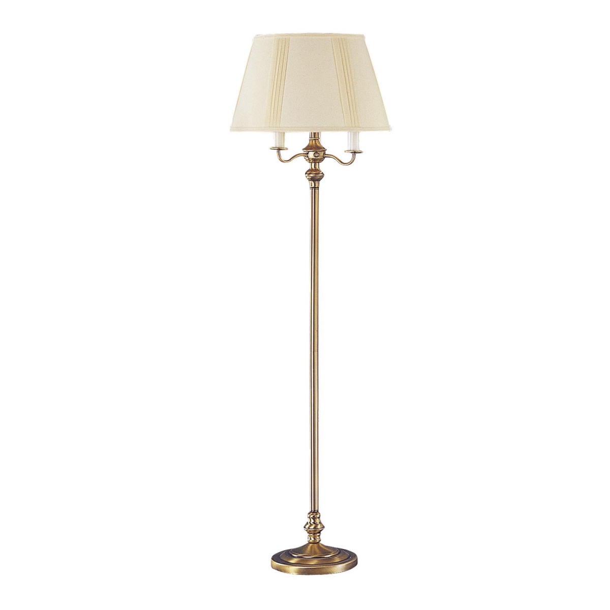 526333 60 in. Four Light Traditional Shaped Floor Lamp with Beige Square Shade, Bronze