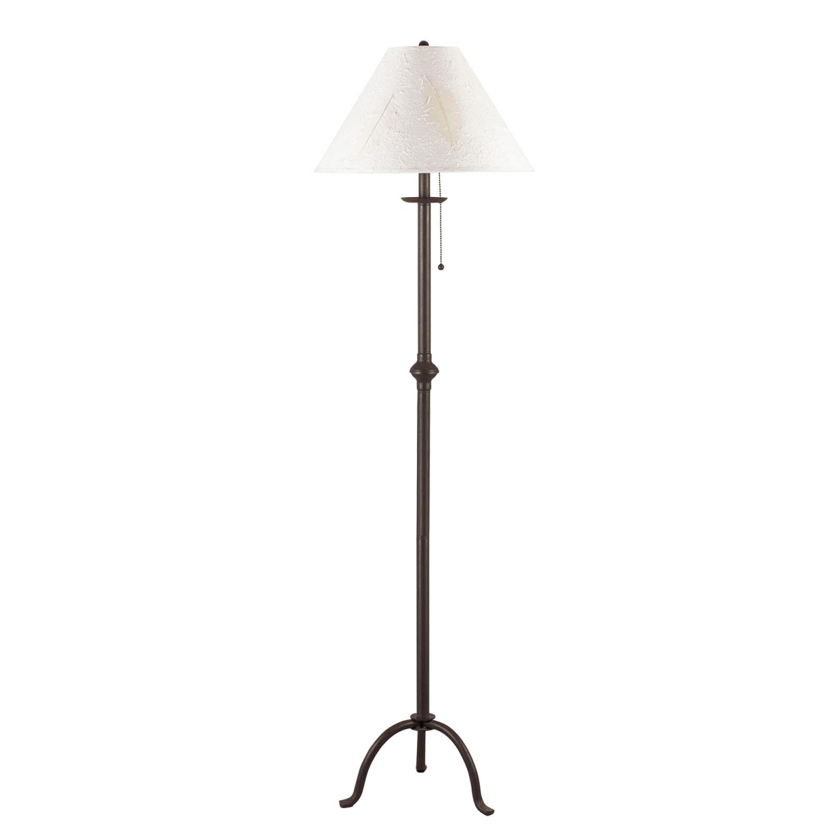 526340 57 in. Traditional Shaped Floor Lamp with White Empire Shade, Black