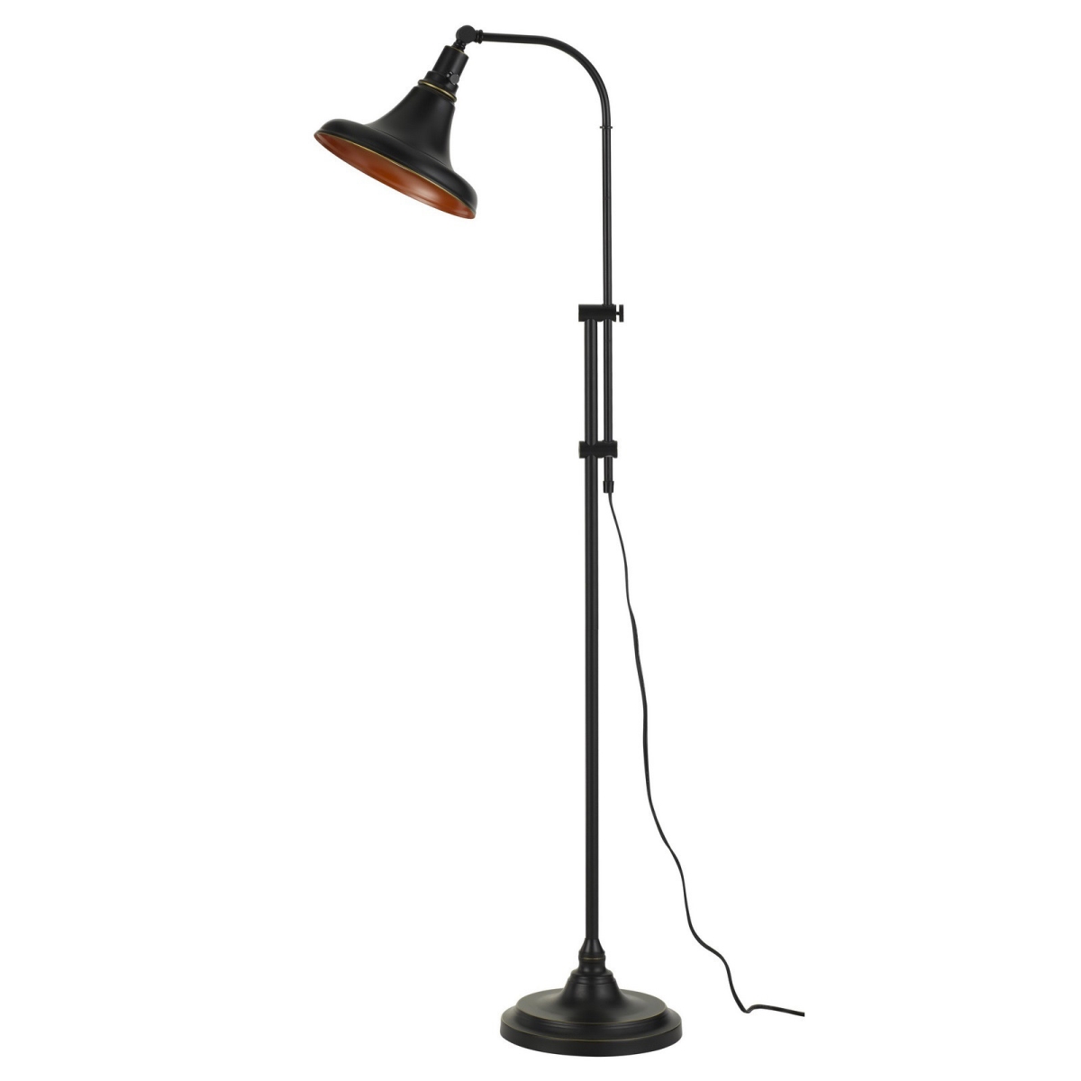 58 in. Adjustable Traditional Shaped Floor Lamp with Bronze Dome Shade, Bronze