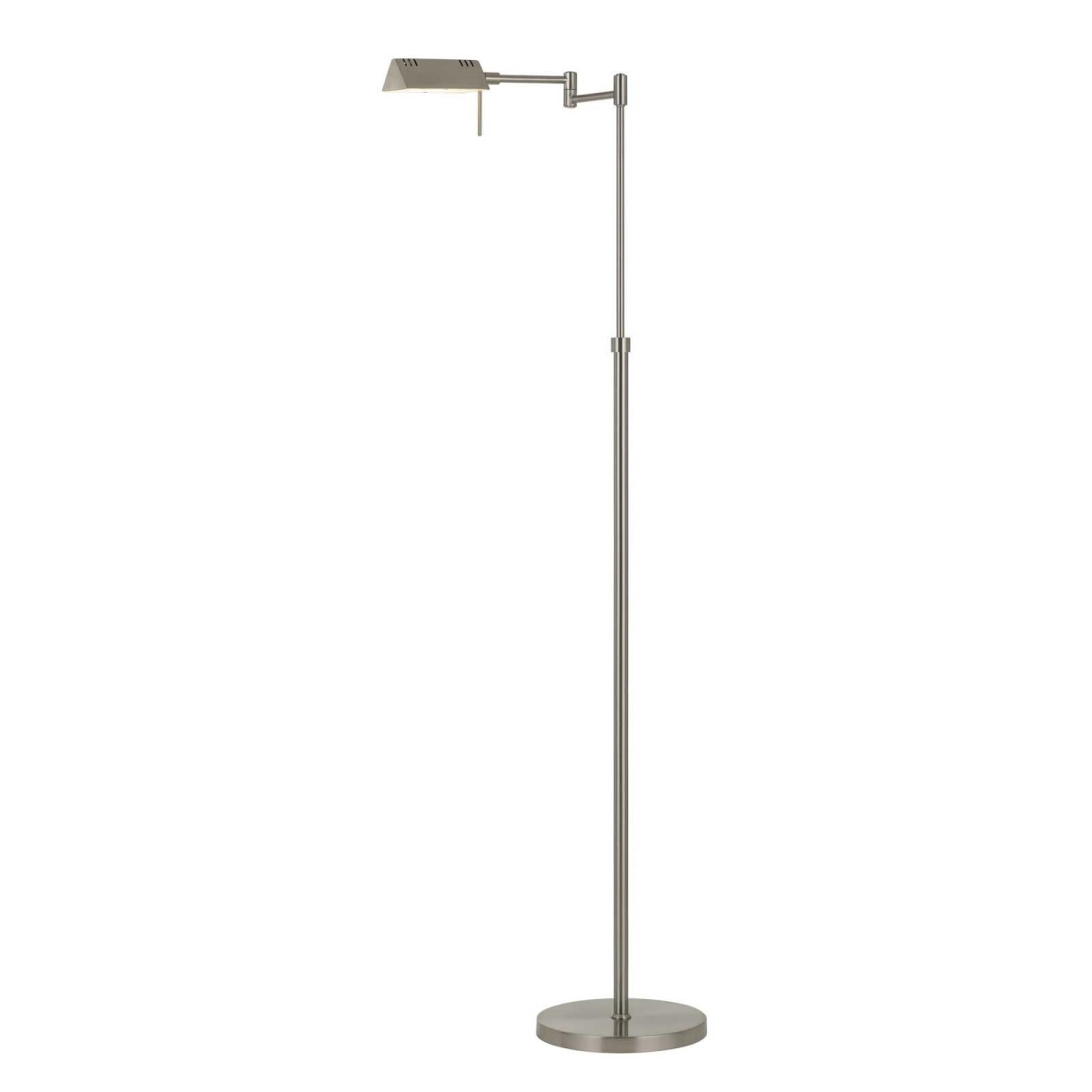 61 in. Adjustable Swing Arm Floor Lamp, Nickel