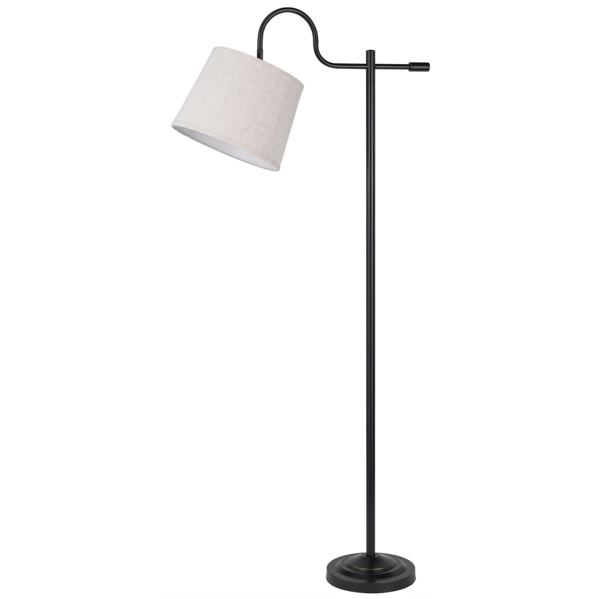 63 in. Adjustable Traditional Shaped Floor Lamp with Gray Square Shade, Bronze