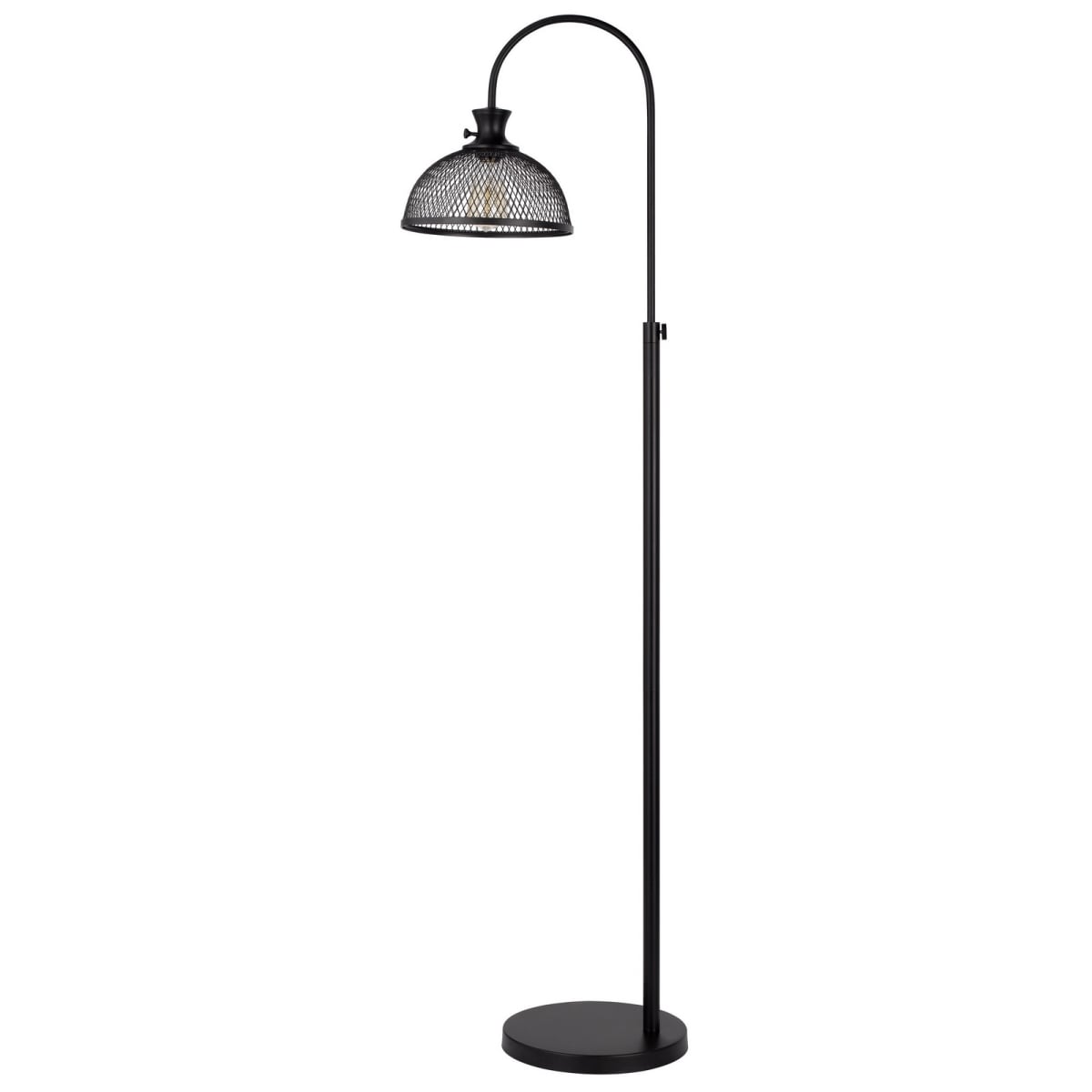 61 in. Adjustable Traditional Shaped Floor Lamp with Bronze Dome Shade, Black