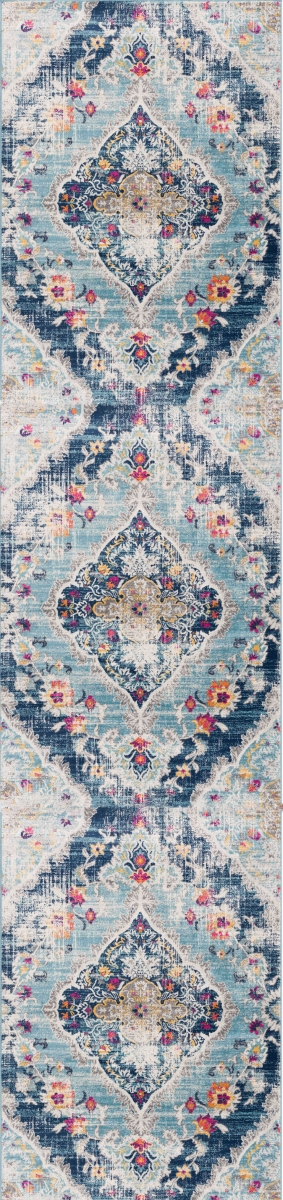 2 x 3 ft. Oriental Washable Non Skid Area Rug, Blue & Beige
