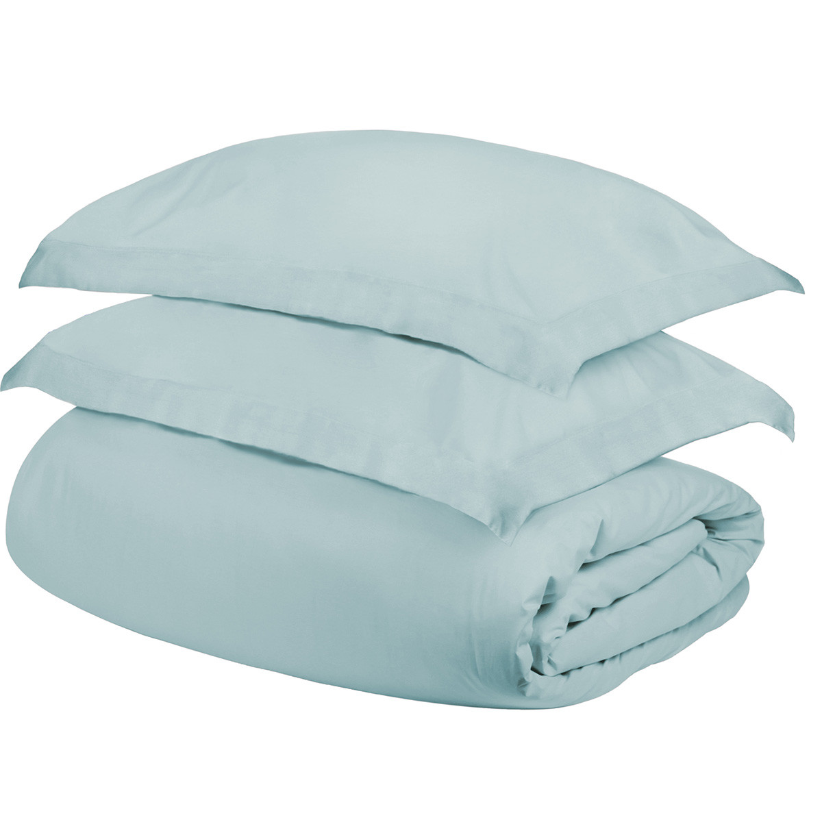Cotton Blend 300 Thread Count Washable Duvet Cover Set, Light Blue - Queen Size