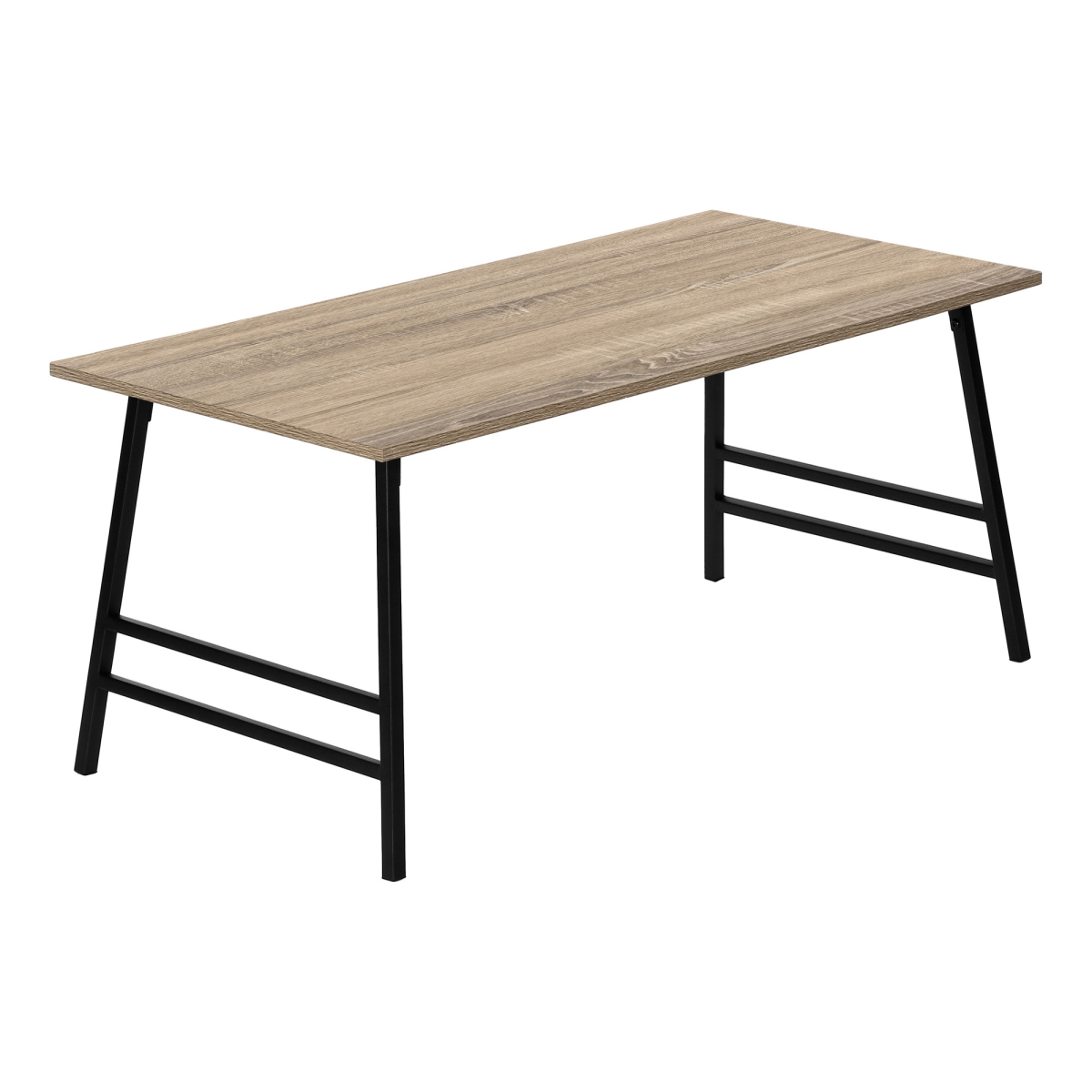 40 in. Rectangular Coffee Table, Dark Taupe & Black