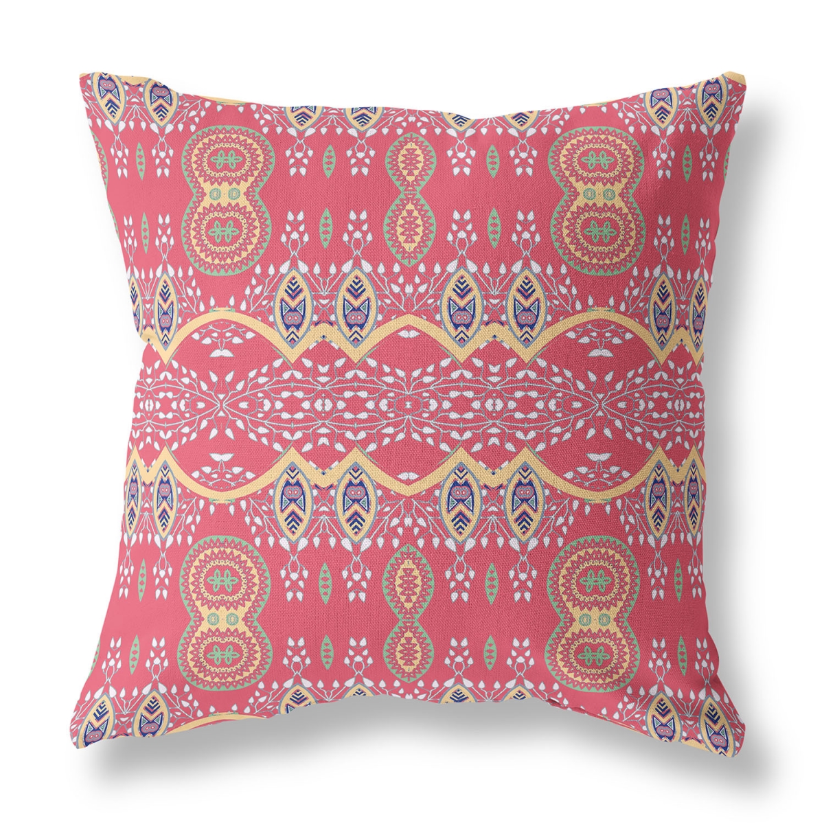 Picture of HomeRoots 482190 18 x 18 in. Blown Seam Paisley Indoor Outdoor Throw Pillow&#44; Red