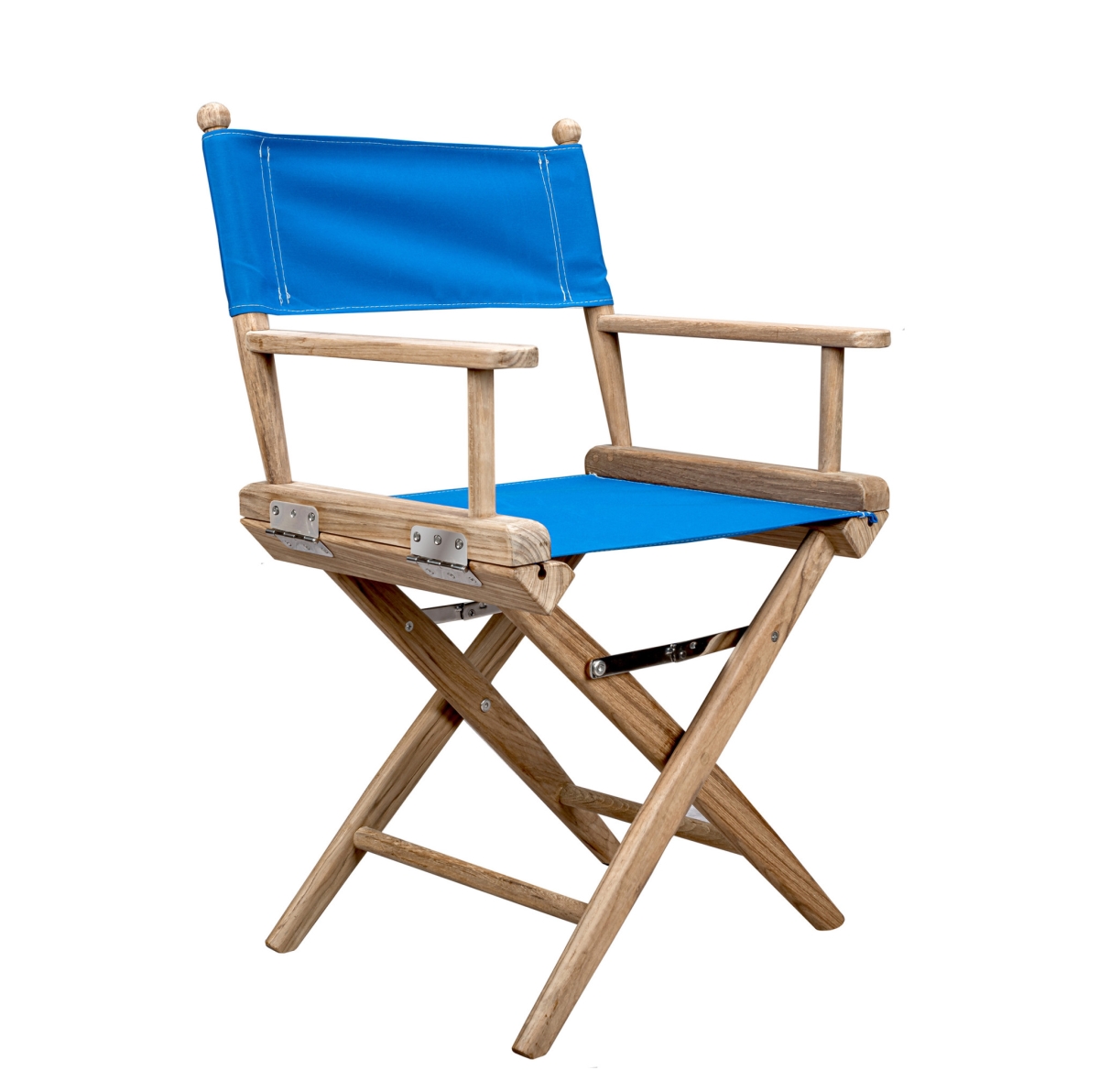Solid Wood Director Chair, Blue & Brown