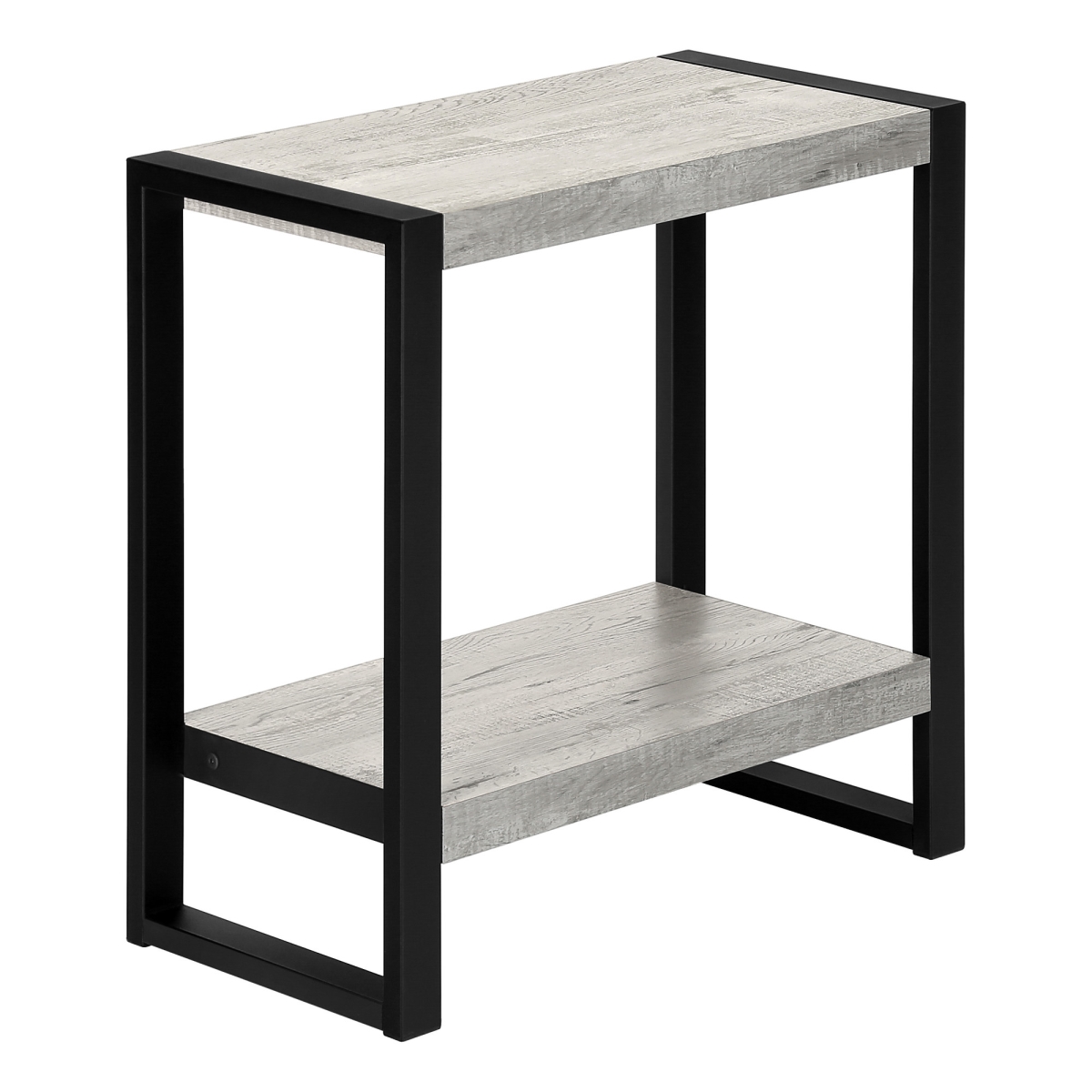 489731 24 in. End Table with Shelf, Black & Grey