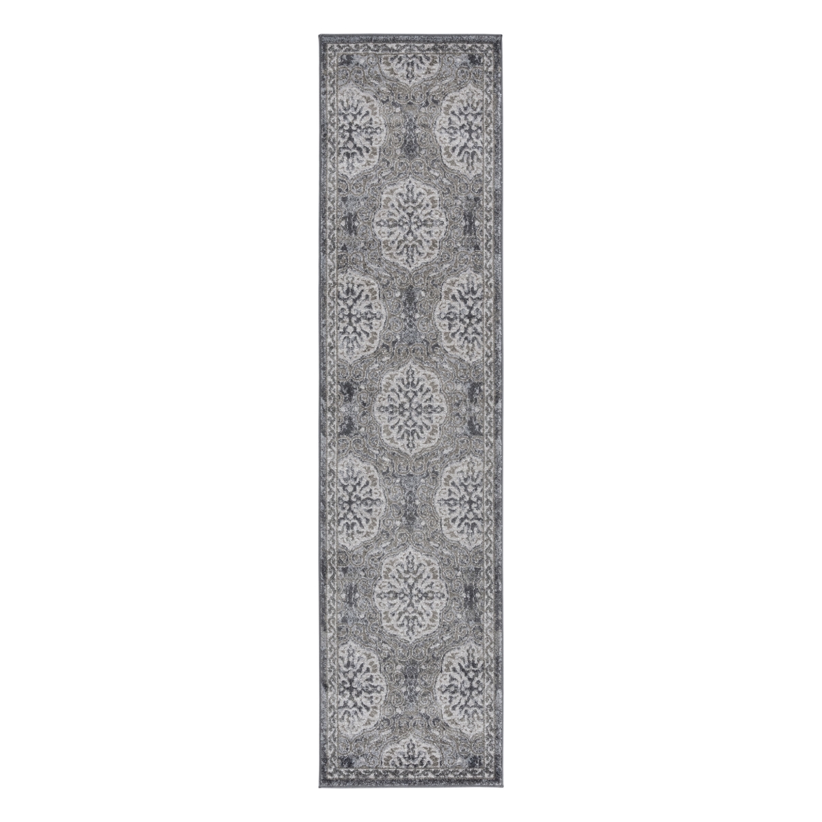 10 ft. Medallion Power Loom Runner Rug, Brown