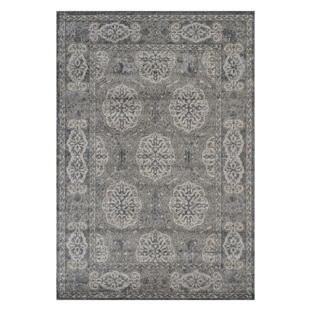 5 x 7 ft. Medallion Power Loom Area Rug, Brown