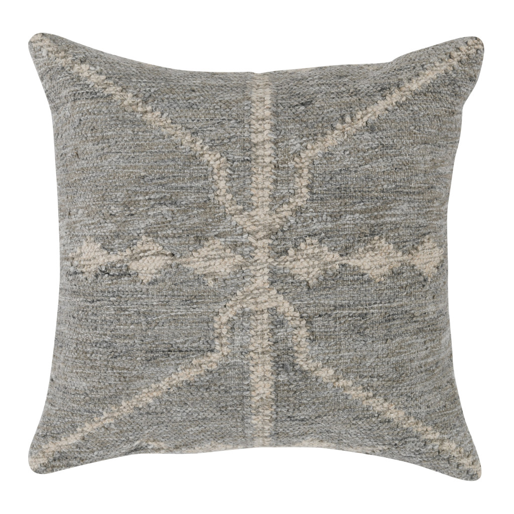 Picture of HomeRoots 521702 22 x 22 in. Zippered Handmade Abstract Indoor Outdoor Throw Pillow&#44; Gray