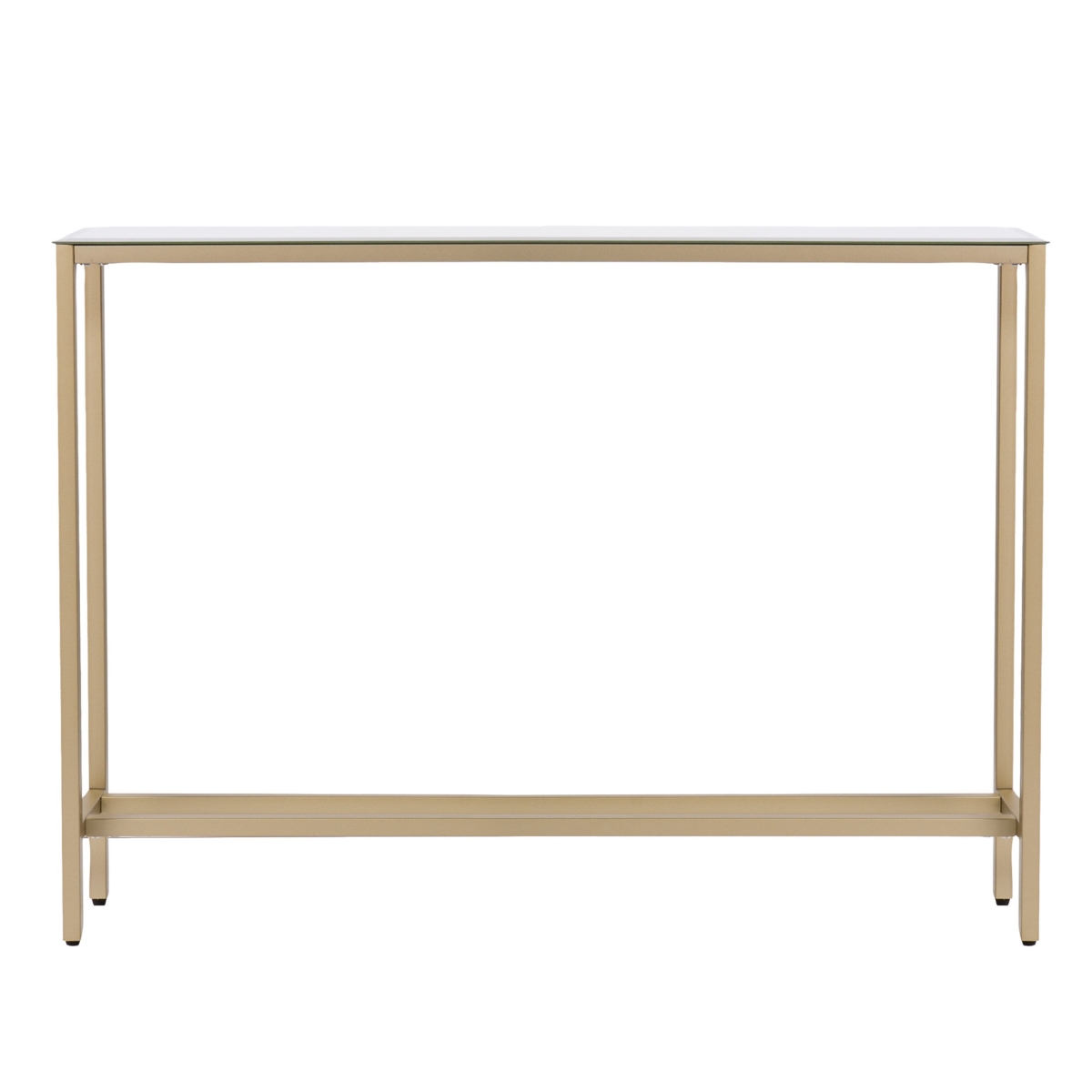 36 in. Silver & Gold Mirrored Glass Console Table