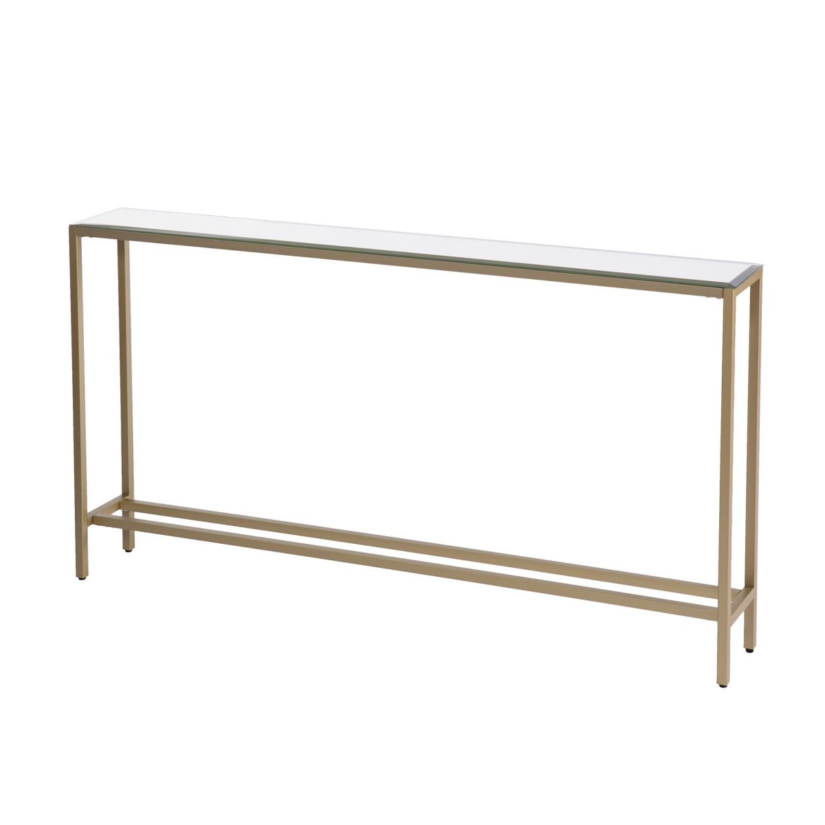 402366 56 in. Silver & Gold Mirrored Glass Console Table