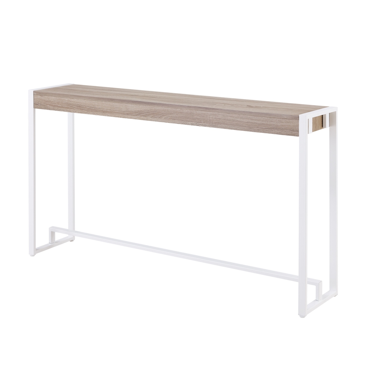 402412 54 in. Gray, Brown & White Sled Console Table